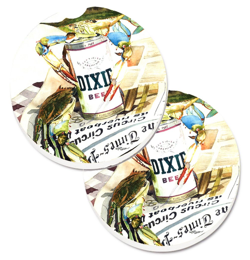Dixie Beer Car Coasters – Set of 2 - Absorbent Stone with Fun & Functional Artwork 1015CARC