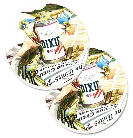 Dixie Beer Car Coasters – Set of 2 - Absorbent Stone with Fun & Functional Artwork 1015CARC