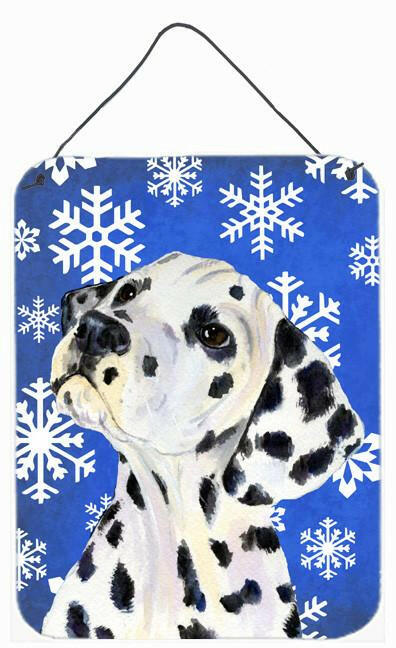 Dalmatian Winter Snowflakes Holiday Aluminium Metal Wall or Door Hanging Prints