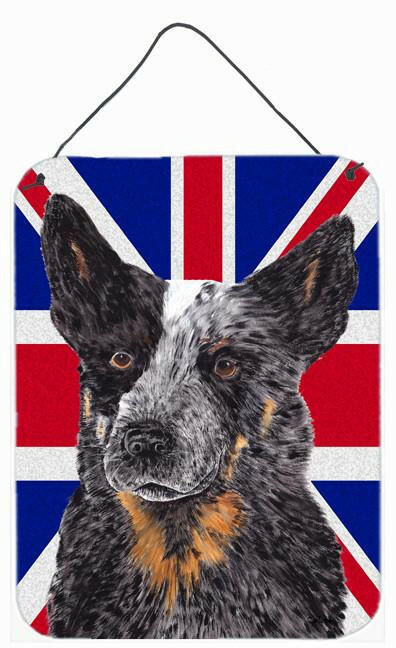 Australian Cattle Dog with English Union Jack British Flag Wall or Door Hanging Prints SC9853DS1216