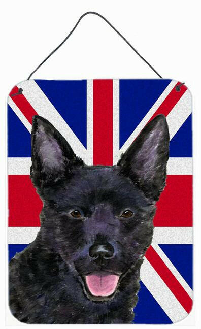 Australian Kelpie with English Union Jack British Flag Wall or Door Hanging Prints SS4940DS1216