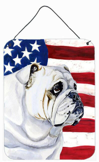 USA American Flag with English Bulldog Wall or Door Hanging Prints