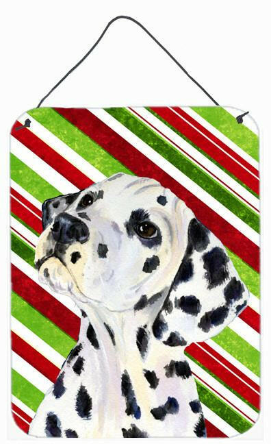 Dalmatian Candy Cane Holiday Christmas Metal Wall or Door Hanging Prints