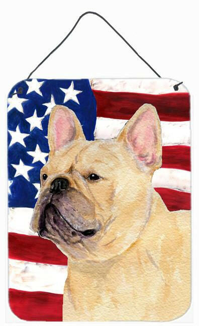 USA American Flag with French Bulldog Wall or Door Hanging Prints