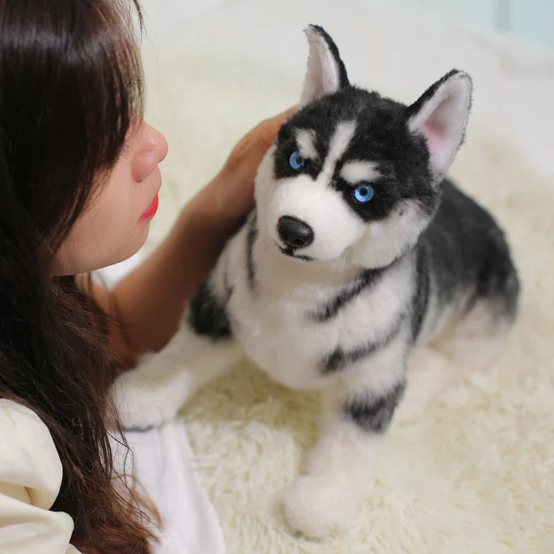 Husky Plush – Realistic Dog Toy Gift for Pet Lovers
