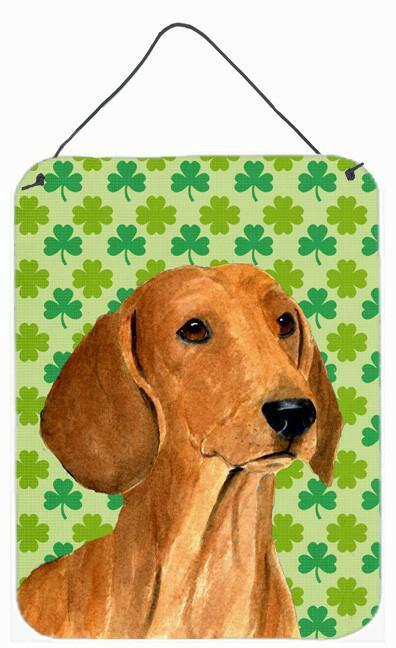 Dachshund St. Patrick's Day Shamrock Portrait Wall or Door Hanging Prints