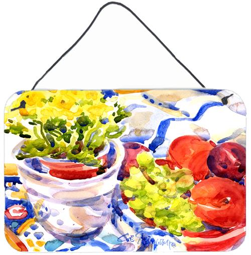 Apples, Plums and Grapes with Flowers  Indoor Wall or Door Hanging Prints