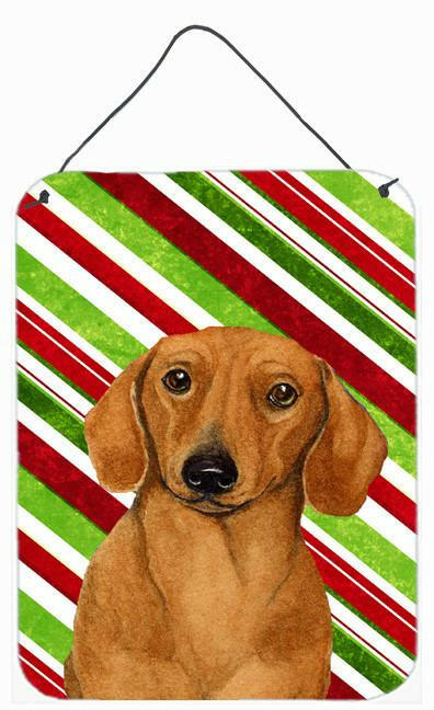 Dachshund Candy Cane Holiday Christmas Wall or Door Hanging Prints