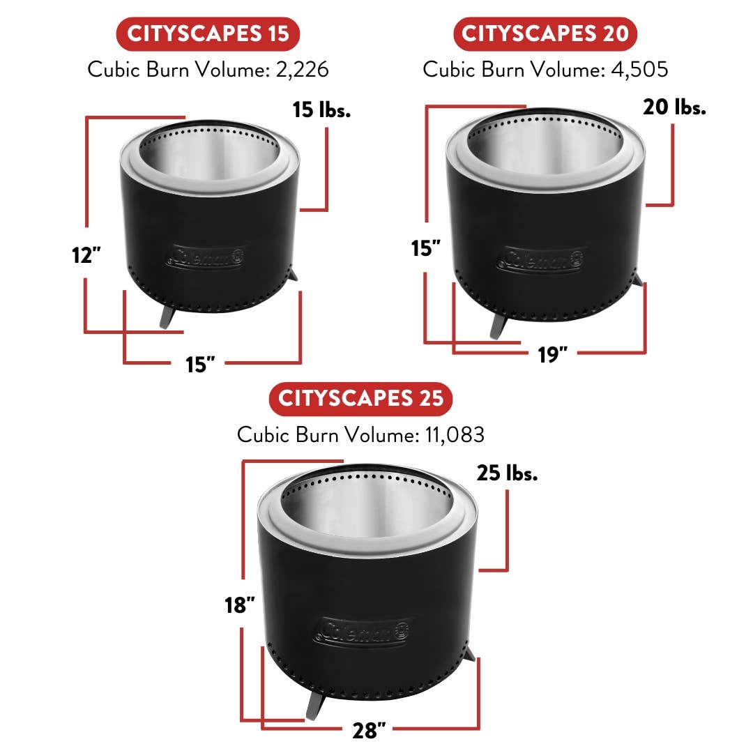 Coleman® Cityscapes™ 20 Smokeless Fire Pits by City Bonfires