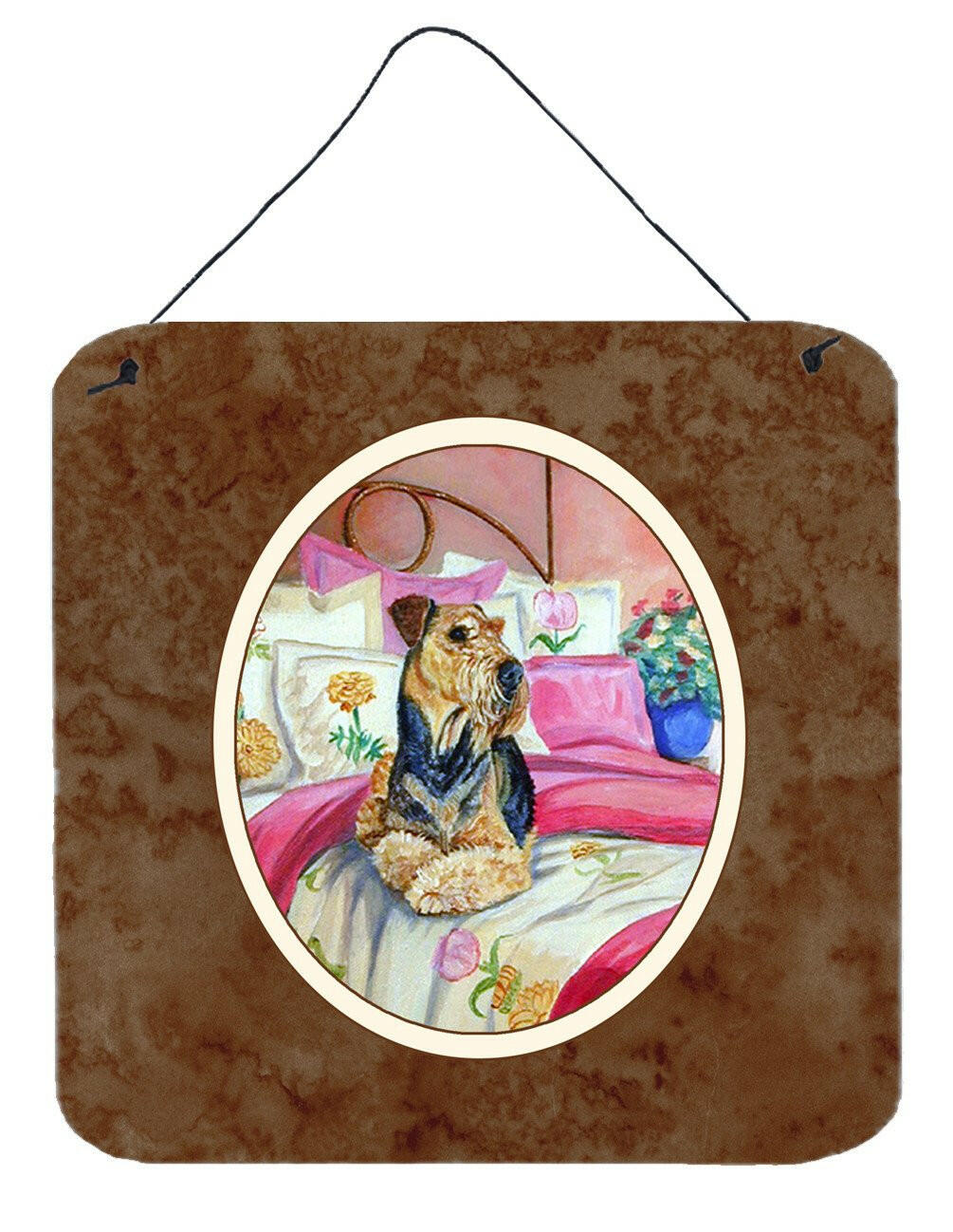 Airedale Waiting on Mom Wall or Door Hanging Prints 7006DS66
