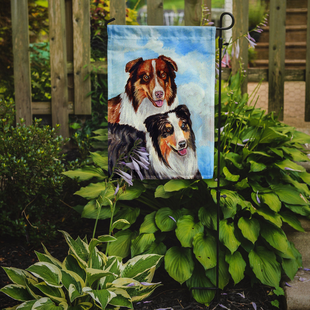 Australian Shepherd Double Trouble Garden Flag – Decorative Outdoor Yard Flag