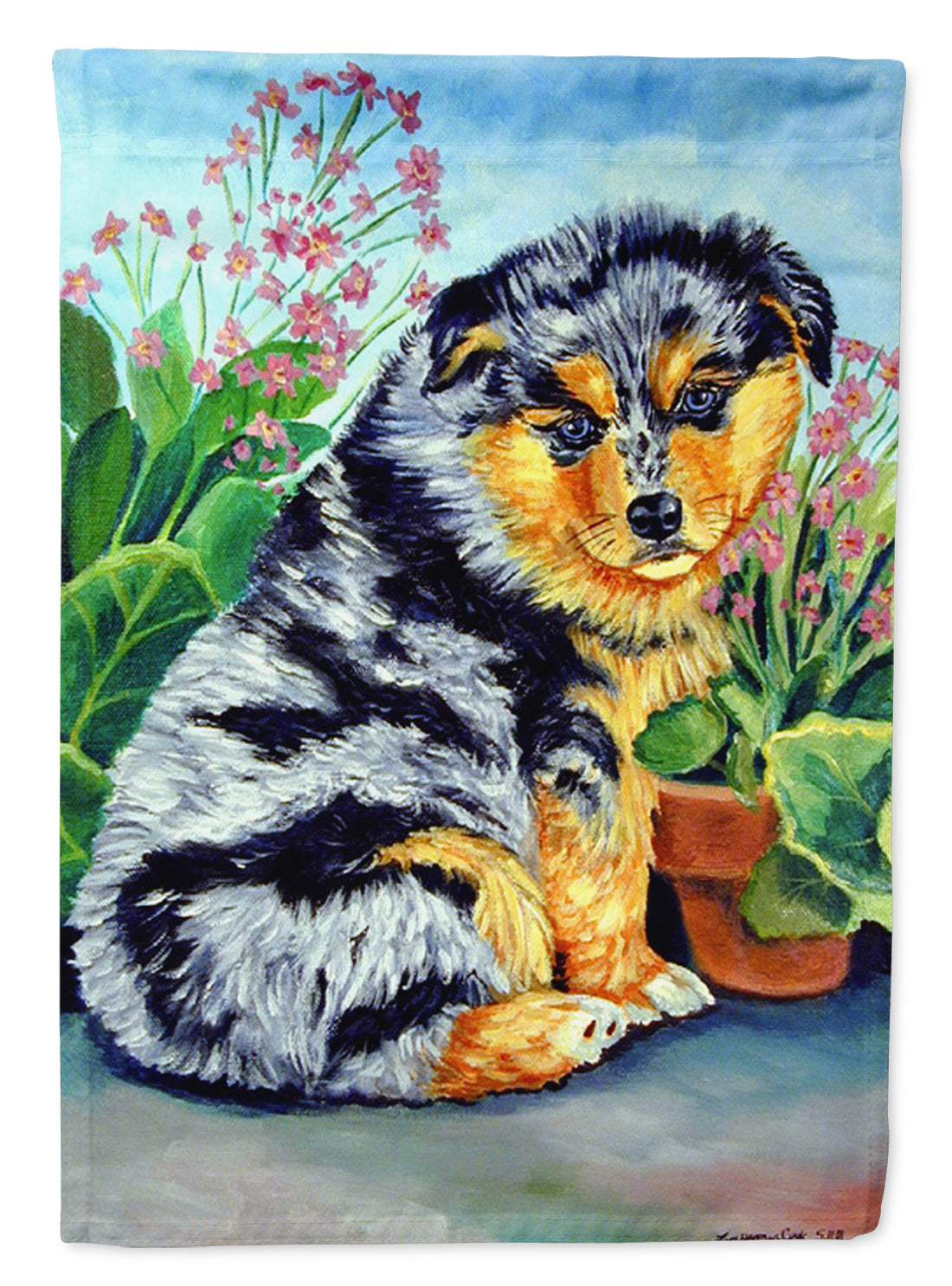 Australian Shepherd Puppy Garden Flag – Decorative Outdoor Yard Flag