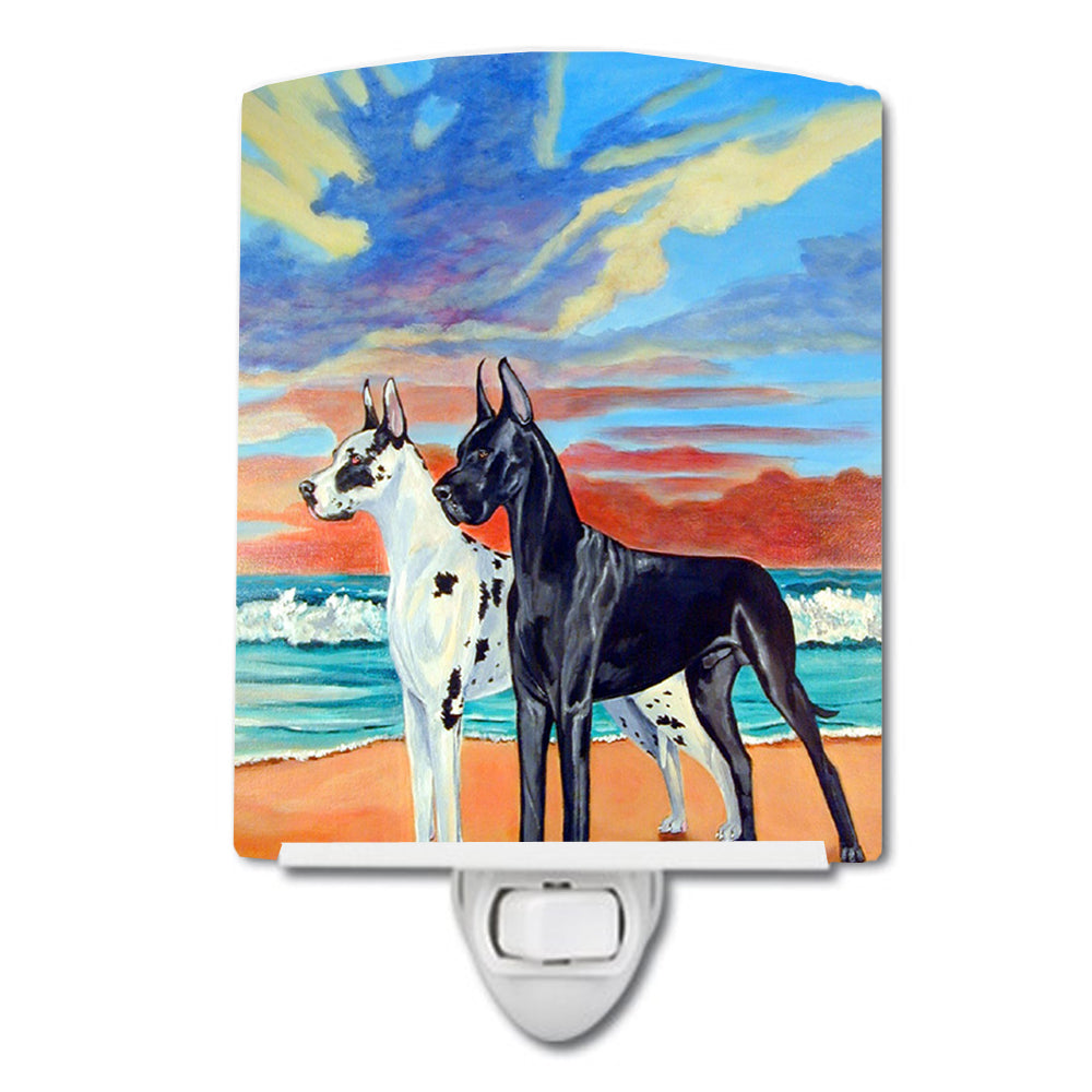 At sunset Great Dane Harlequin and Black Ceramic Night Light 7051CNL