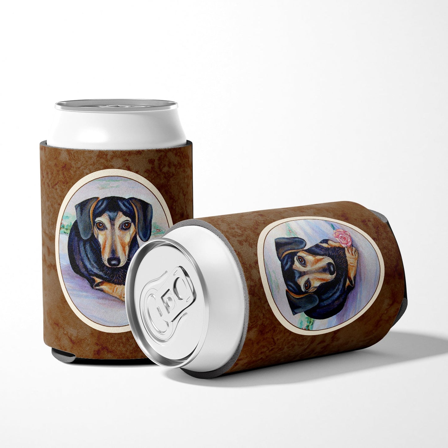 Black and Cream Dachshund Can or Bottle Hugger 7076CC