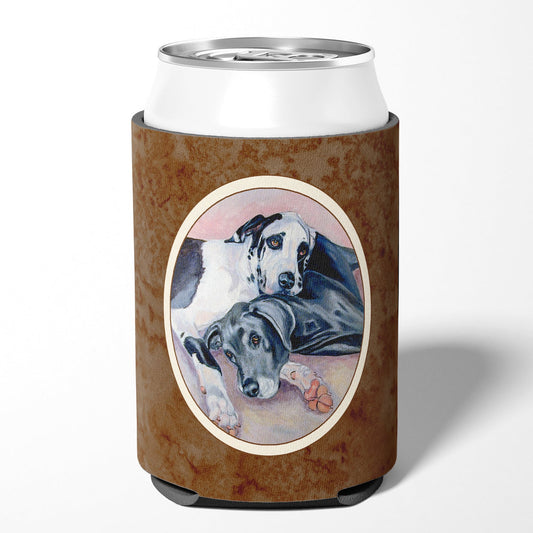 Black and Harlequin Great Dane Can or Bottle Hugger 7164CC