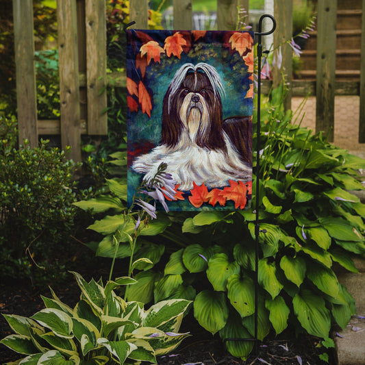 Autumn Leaves Shih Tzu Garden Flag – Decorative Outdoor Yard Flag