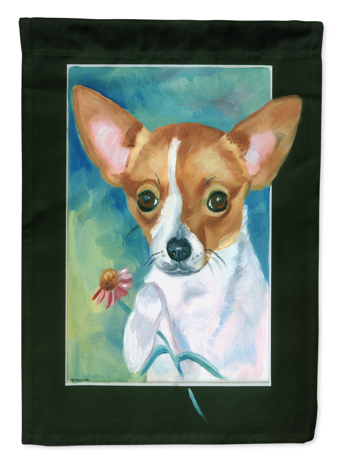 Chihuahua and Daisy Garden Flag – Decorative Outdoor Yard Flag 7360GF