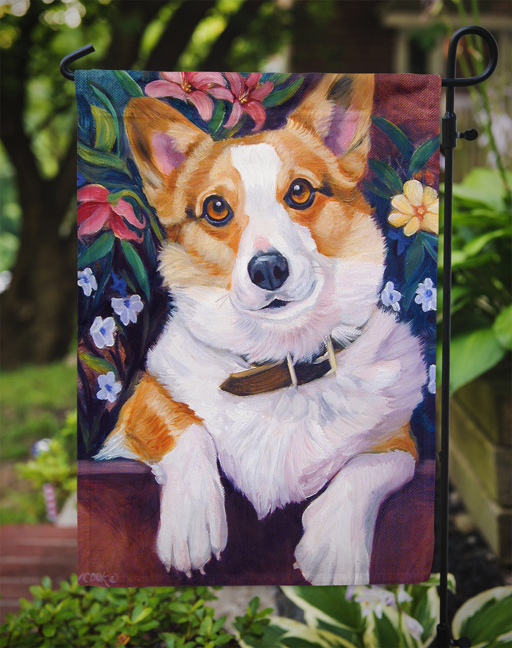 Can I help you Corgi Garden Flag – Decorative Outdoor Yard Flag 7362GF