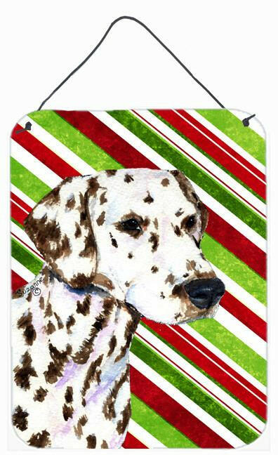 Dalmatian Candy Cane Holiday Christmas  Metal Wall or Door Hanging Prints
