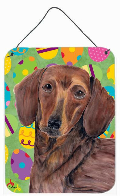 Dachshund Easter Eggtravaganza Aluminium Metal Wall or Door Hanging Prints