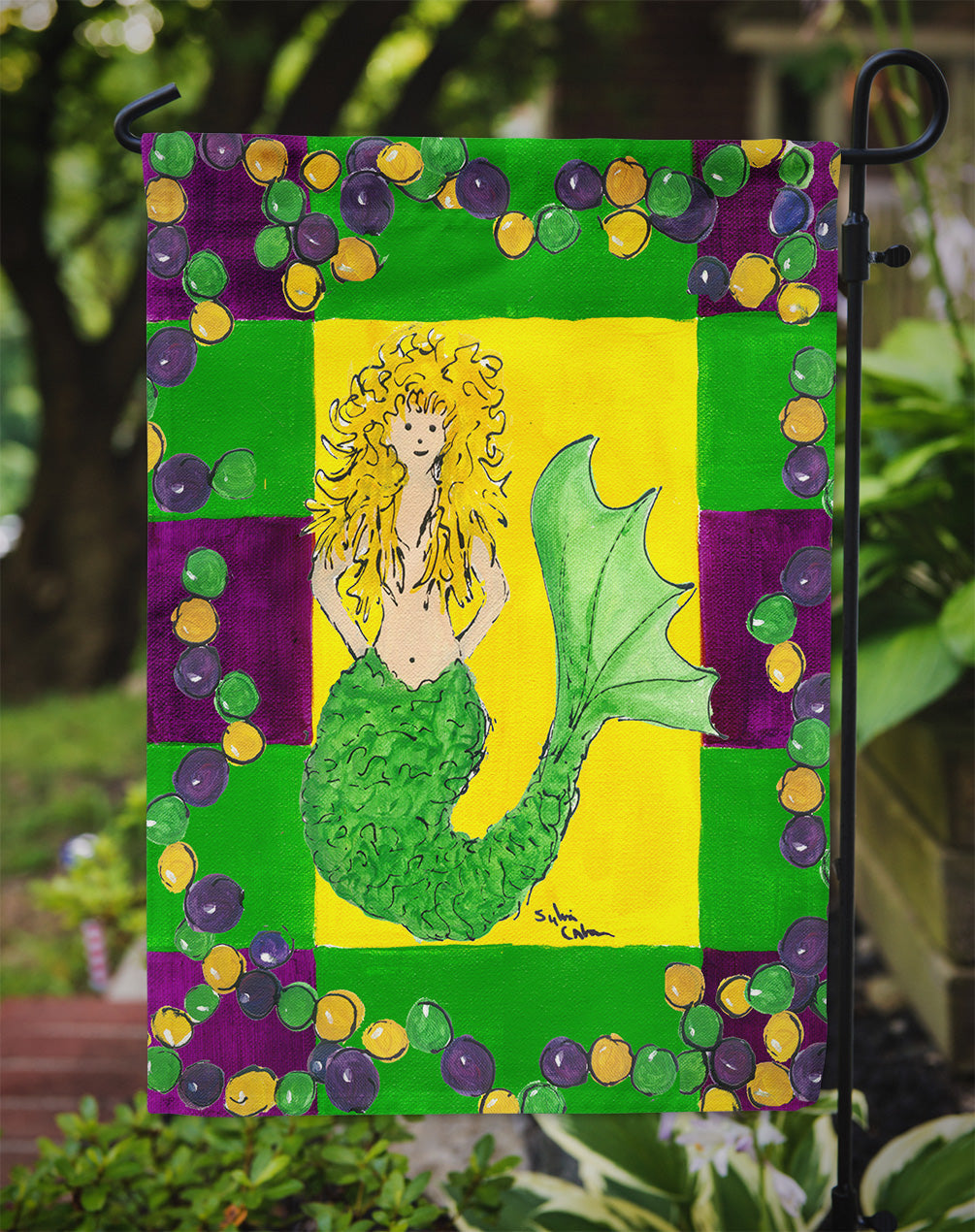 Mardi Gras Mermaid Garden Flag – Decorative Outdoor Yard Flag