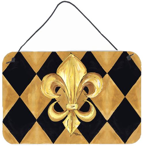 Black and Gold Fleur de lis New Orleans Indoor or Wall or Door Hanging Prints
