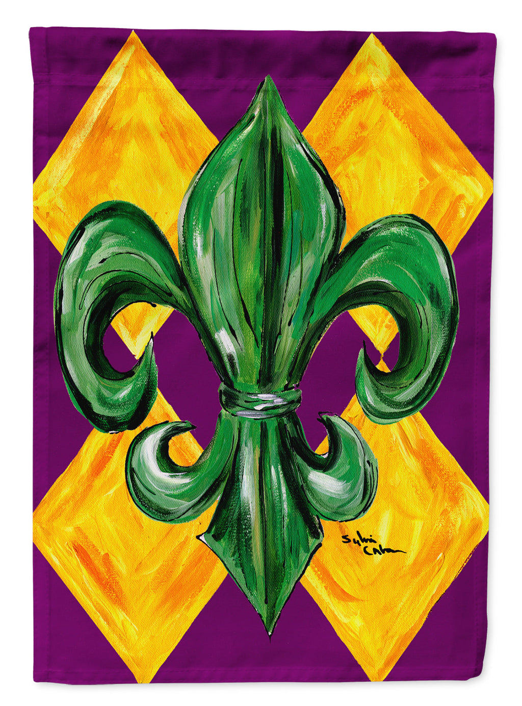 Mardi Gras Harlequin Fleur de lis Garden Flag – Decorative Outdoor Yard Flag