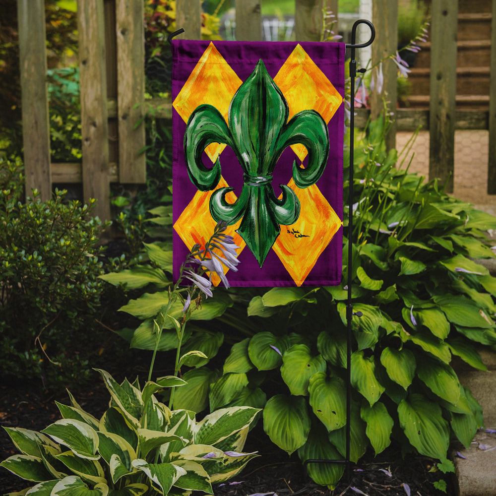 Mardi Gras Harlequin Fleur de lis Garden Flag – Decorative Outdoor Yard Flag