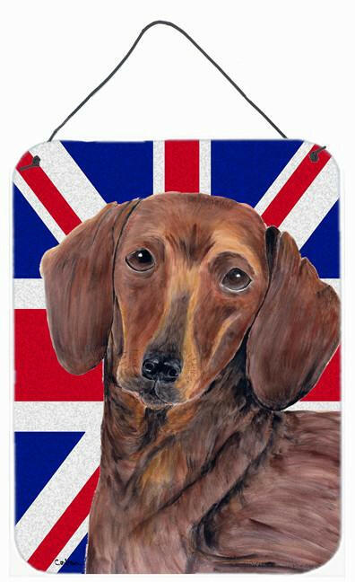Dachshund with English Union Jack British Flag Wall or Door Hanging Prints SC9825DS1216
