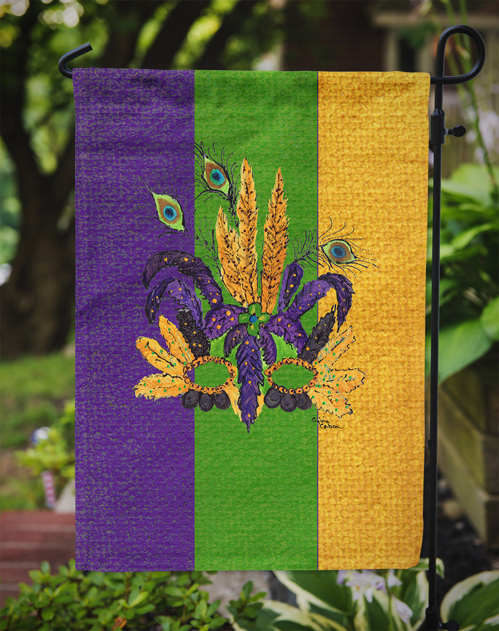 Mardi Gras Mask Garden Flag – Decorative Outdoor Yard Flag