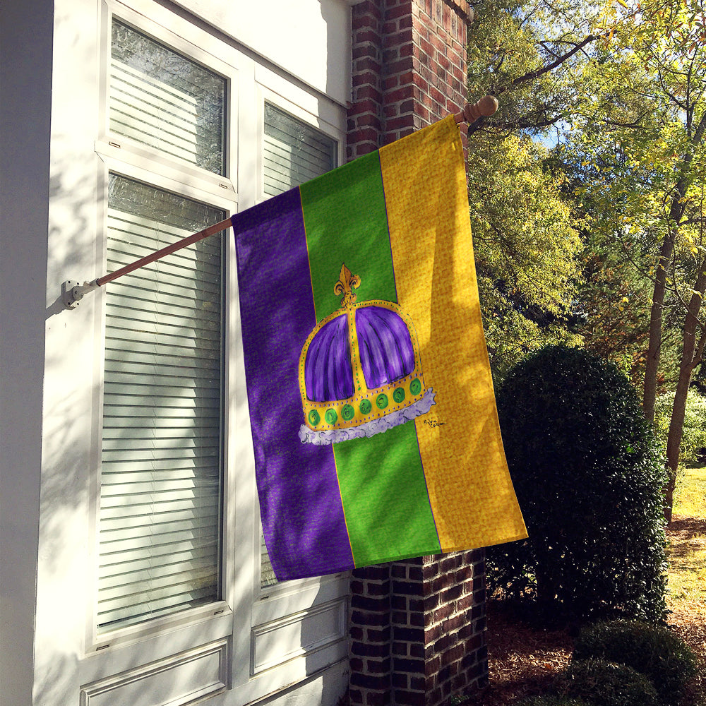 King's Crown Mardi Gras Flag Canvas House Size