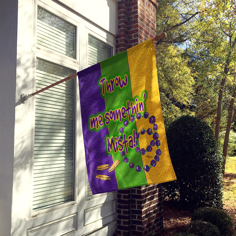 Mardi Gras Throw me Something Mister Flag Canvas House Size