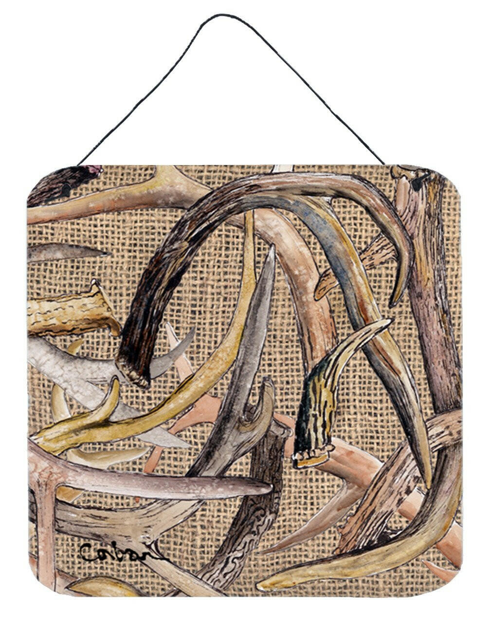 Deer Horns Aluminium Metal Wall or Door Hanging Prints