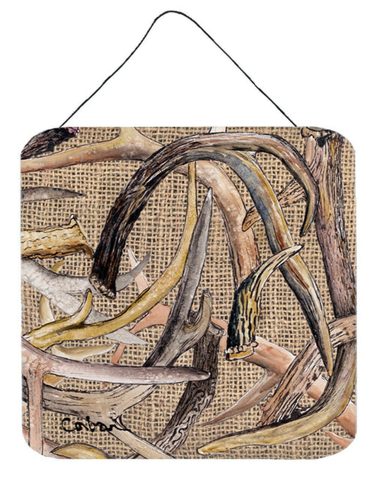 Deer Horns Aluminium Metal Wall or Door Hanging Prints