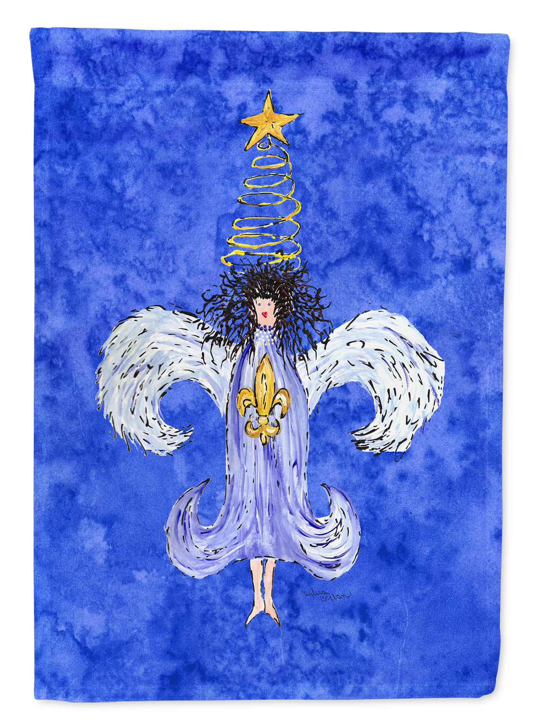 Christmas Angel Fleur de lis Garden Flag – Decorative Outdoor Yard Flag