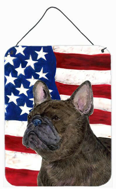 USA American Flag with French Bulldog Wall or Door Hanging Prints