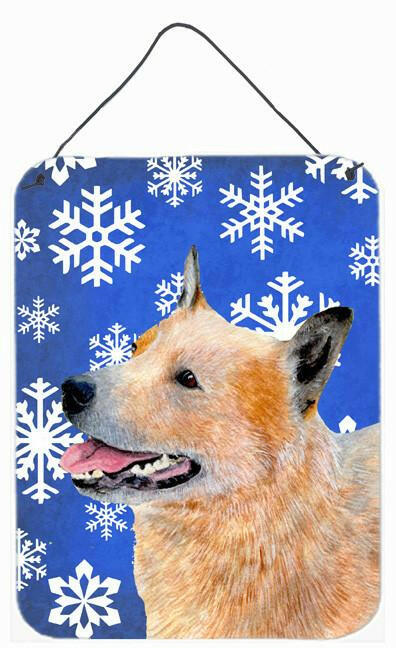 Australian Cattle Dog Winter Snowflakes Holiday Wall or Door Hanging Prints