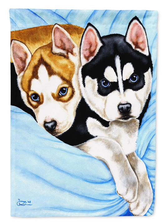 Snow Angels Siberian Husky Garden Flag - Outdoor Decorative Yard Flag