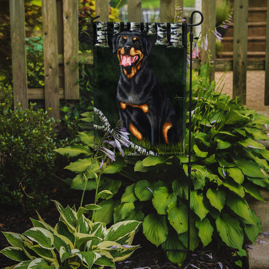 Backwoods Companion Rottweiler Garden Flag - Outdoor Decorative Yard Flag