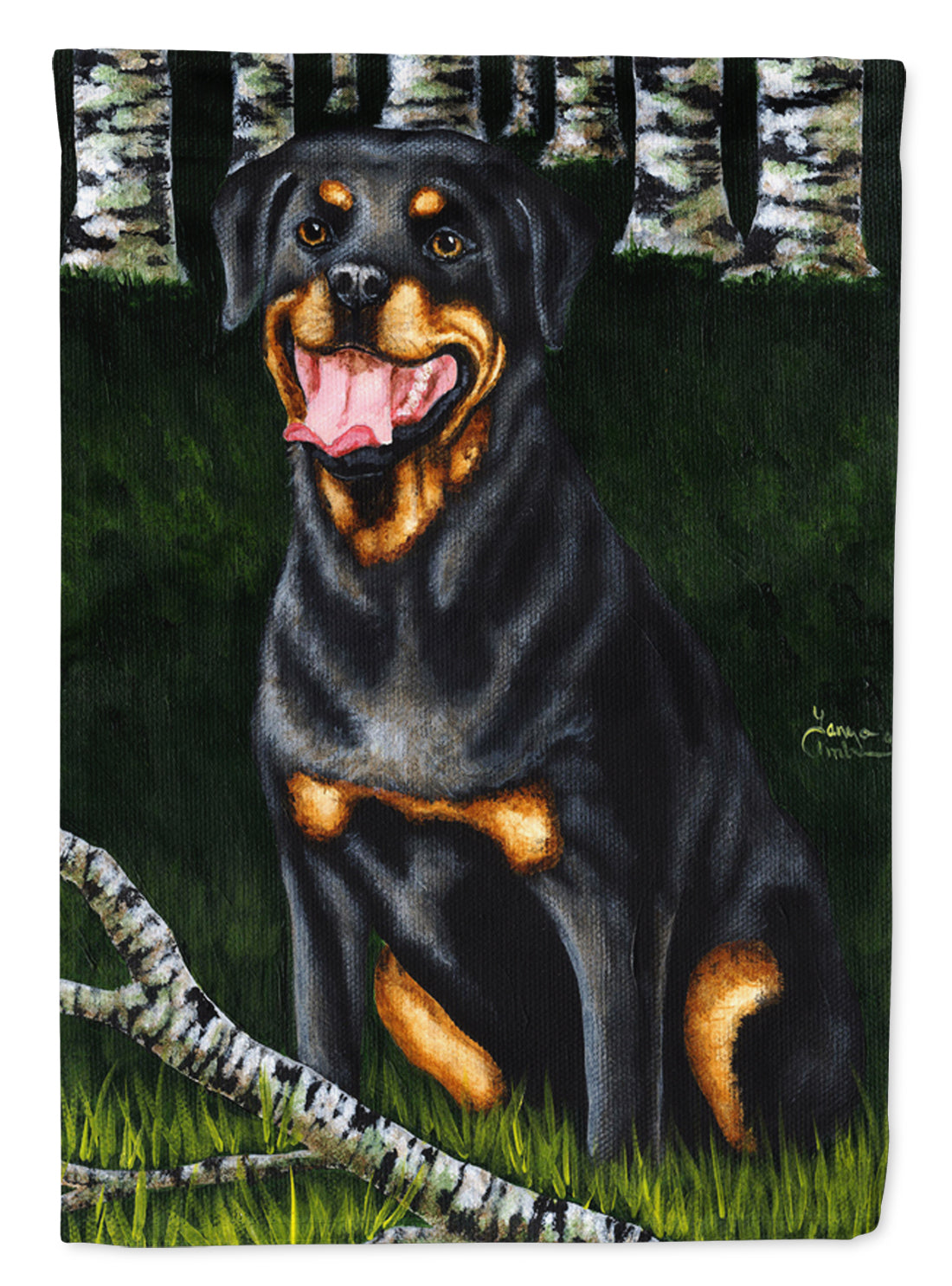 Backwoods Companion Rottweiler Garden Flag - Outdoor Decorative Yard Flag