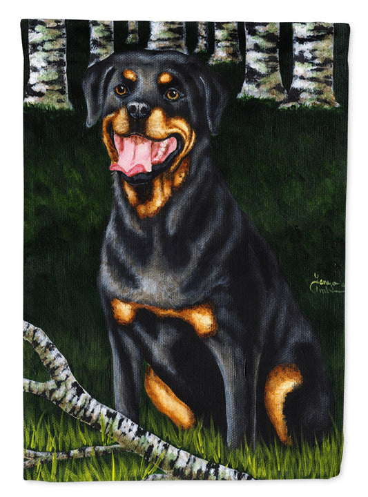 Backwoods Companion Rottweiler Garden Flag - Outdoor Decorative Yard Flag