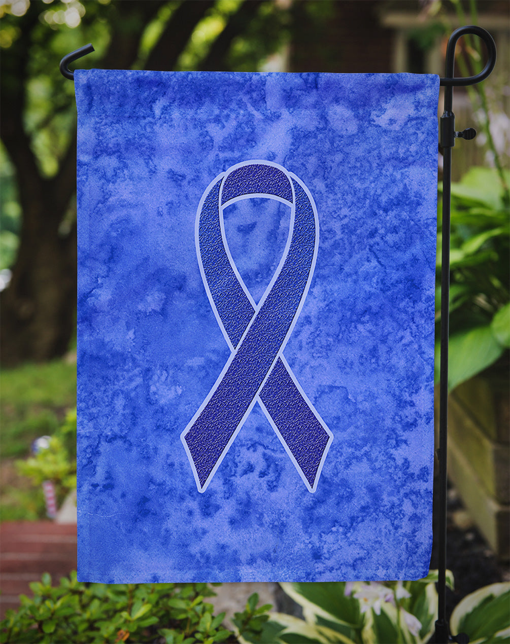 Dark Blue Ribbon for Colon Cancer Awareness Garden Flag – Inspirational Outdoor Support Decor AN1202GF