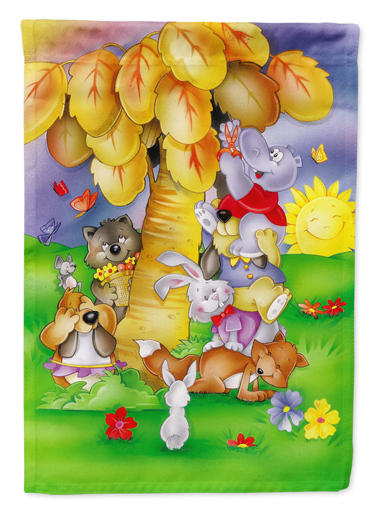 Animals under the coconut tree Garden Flag - Outdoor Decorative Yard Flag APH0977GF