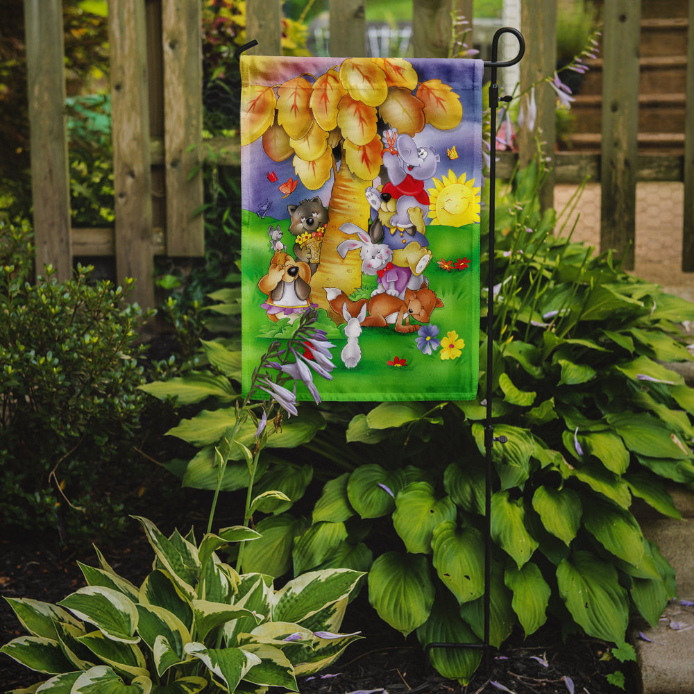 Animals under the coconut tree Garden Flag - Outdoor Decorative Yard Flag APH0977GF