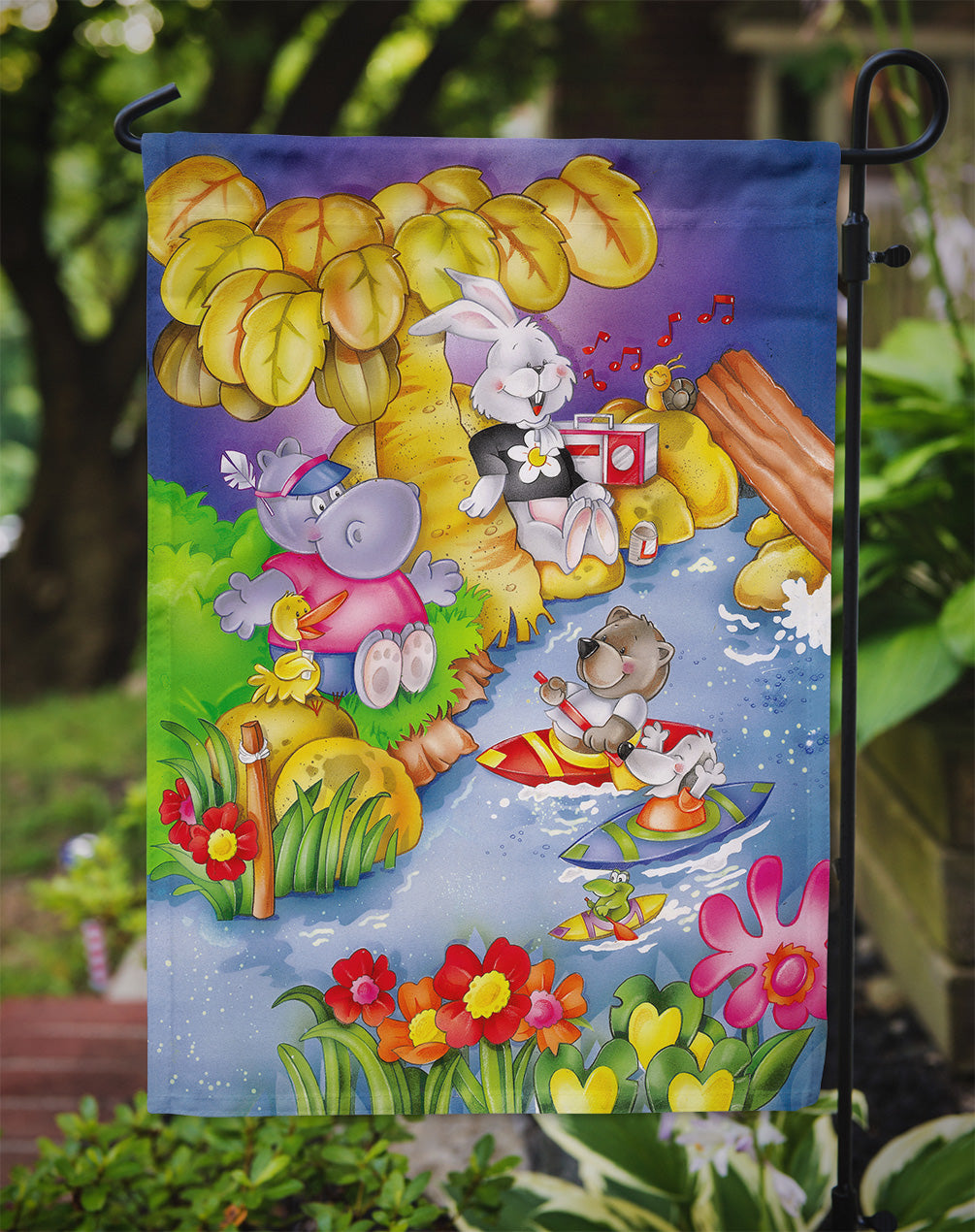Animals Kayaking Garden Flag - Outdoor Decorative Yard Flag
