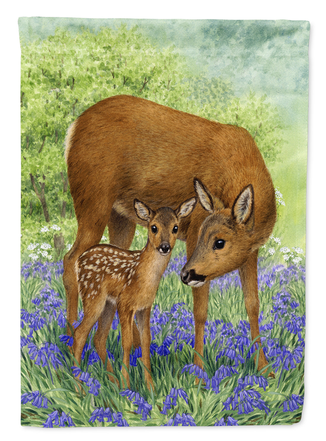 Deer & Fawn Flag Canvas House Size ASA2151CHF