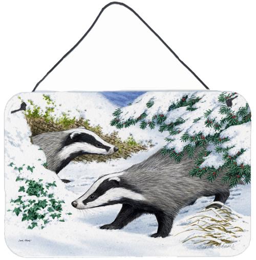 Badgers in the snow Wall or Door Hanging Prints ASA2182DS812