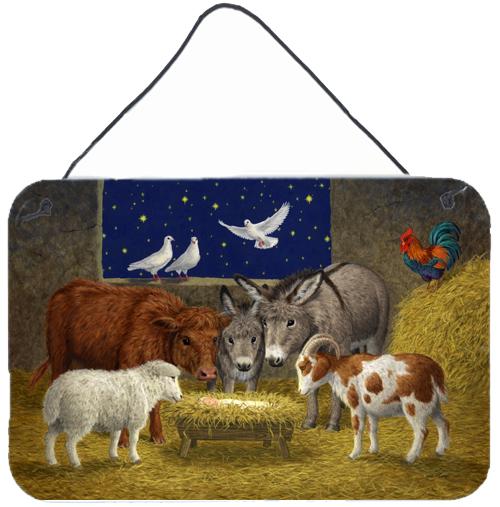 Animals at Crib Nativity Christmas Scene Wall or Door Hanging Prints ASA2205DS812