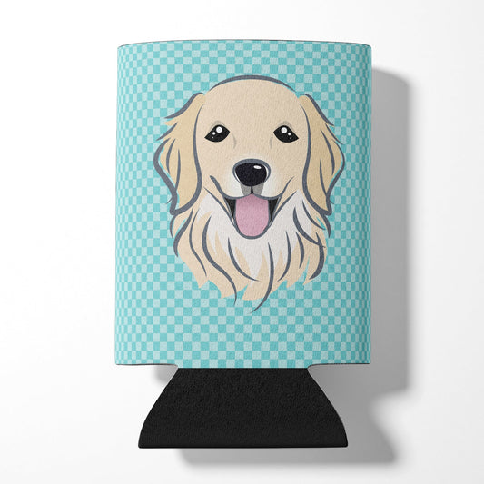 Checkerboard Blue Golden Retriever Can or Bottle Hugger BB1143CC