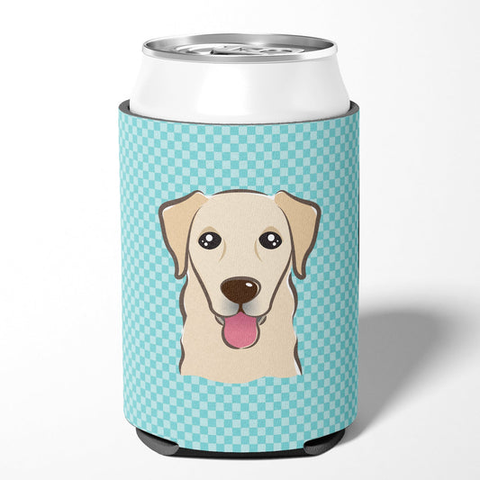 Checkerboard Blue Golden Retriever Can or Bottle Hugger BB1190CC